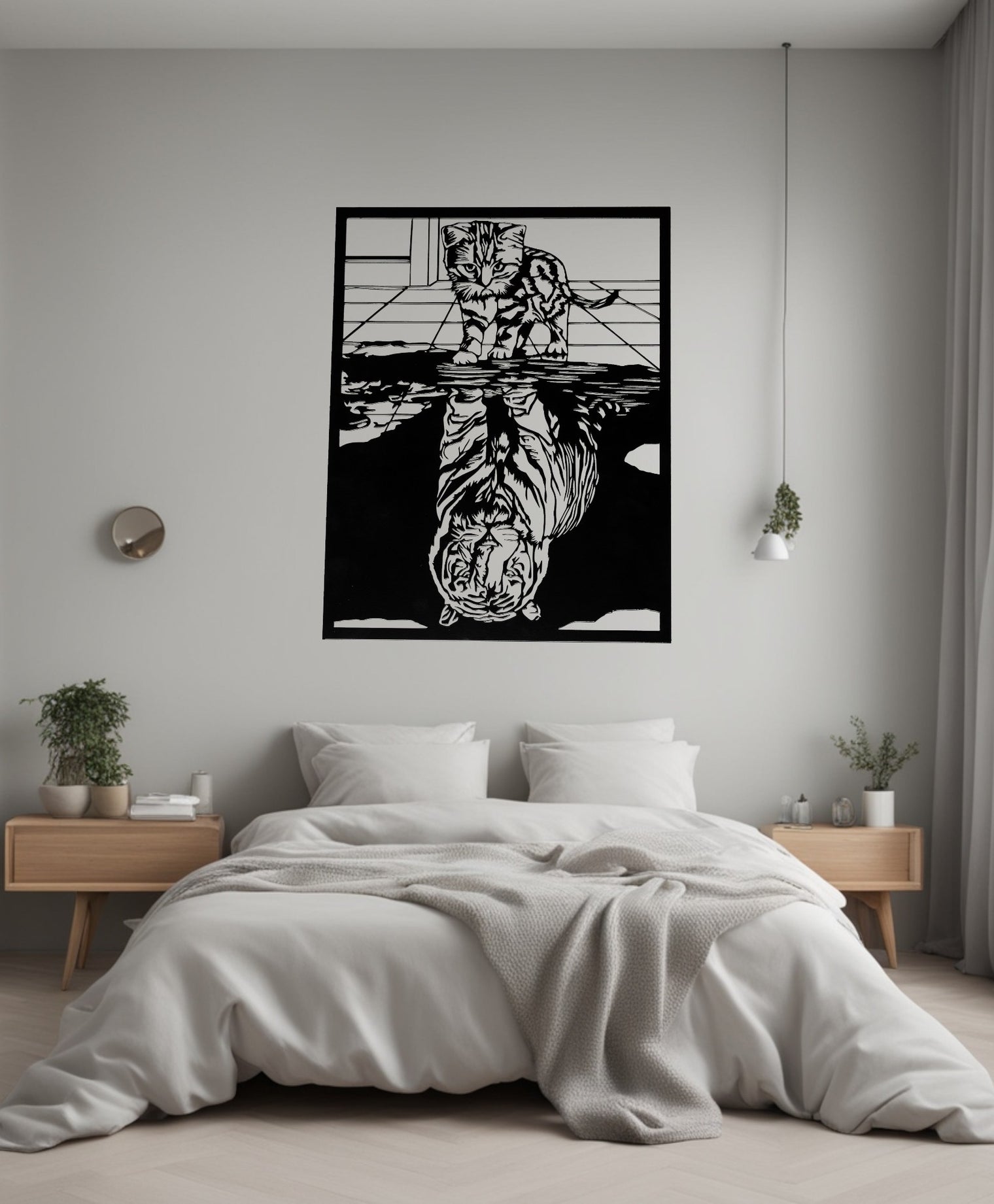 Chaton qui se voit en tigre