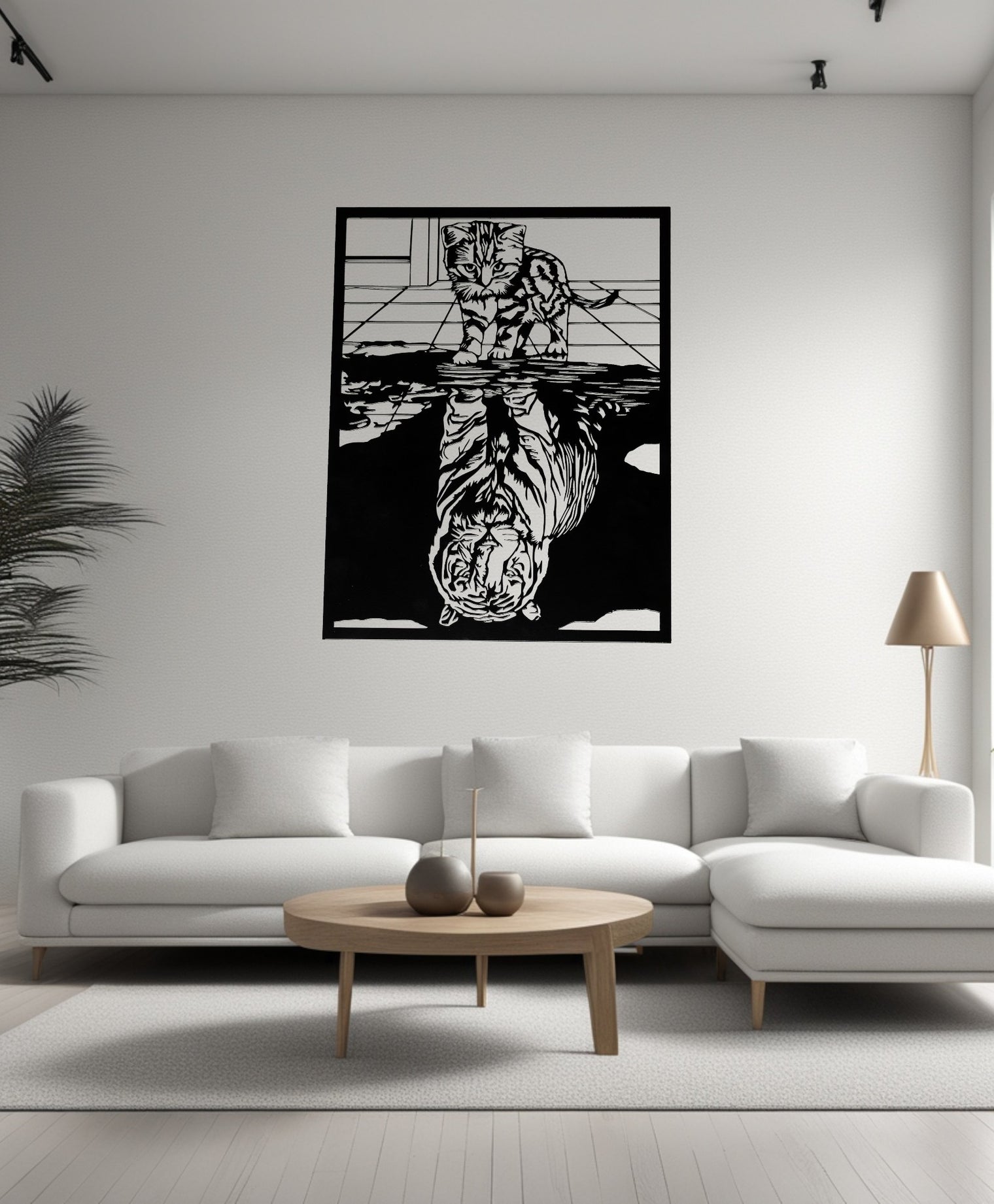 Chaton qui se voit en tigre