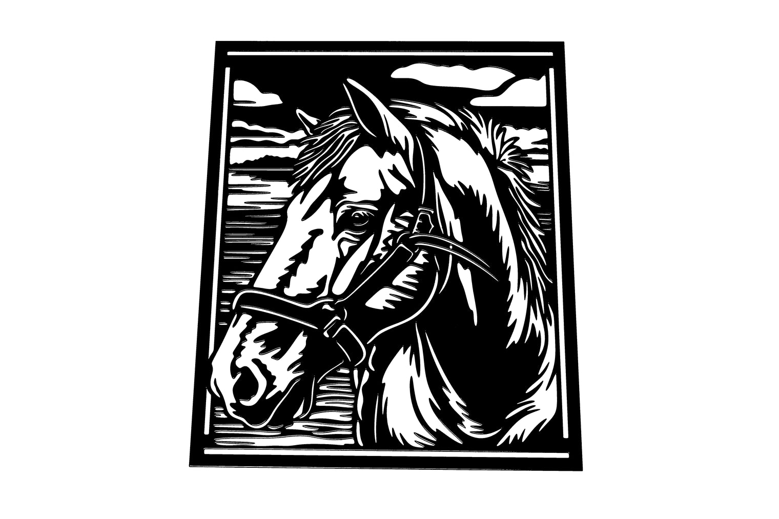 Cheval dans un cadre