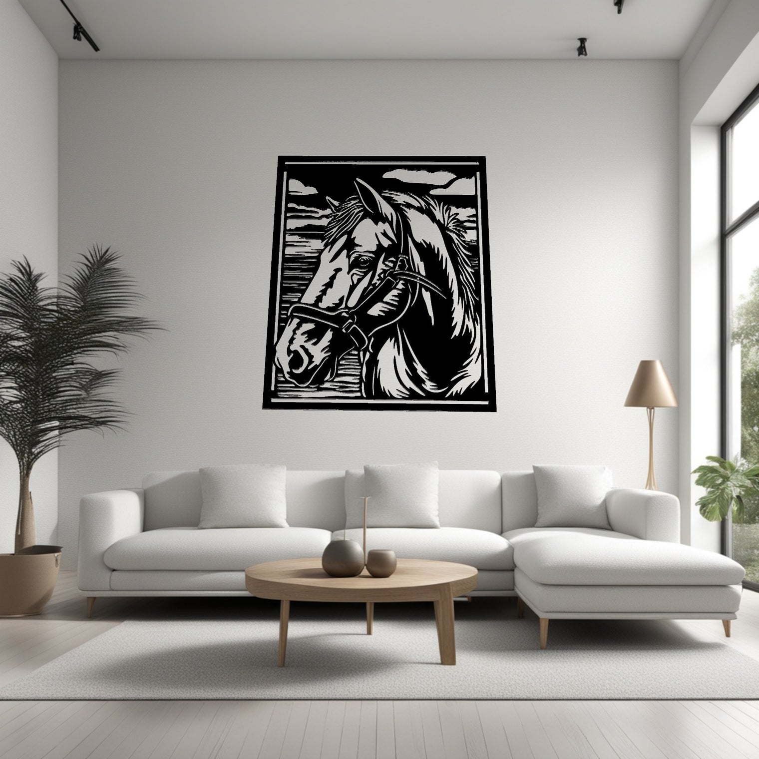 Cheval dans un cadre