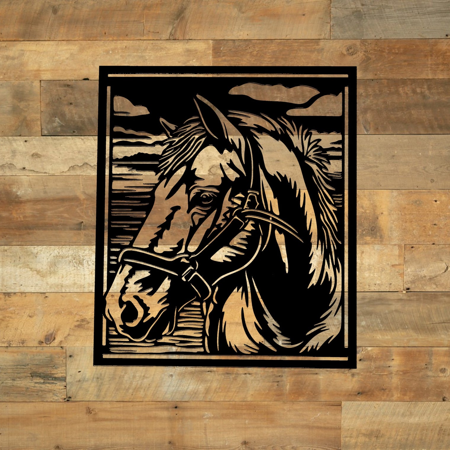 Cheval dans un cadre