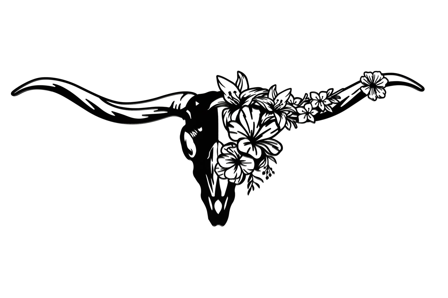 Crâne de vache avec fleurs