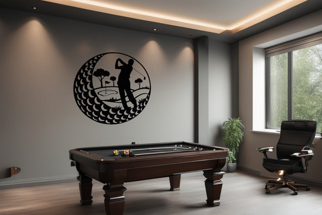 Golfeur dans une balle de golf