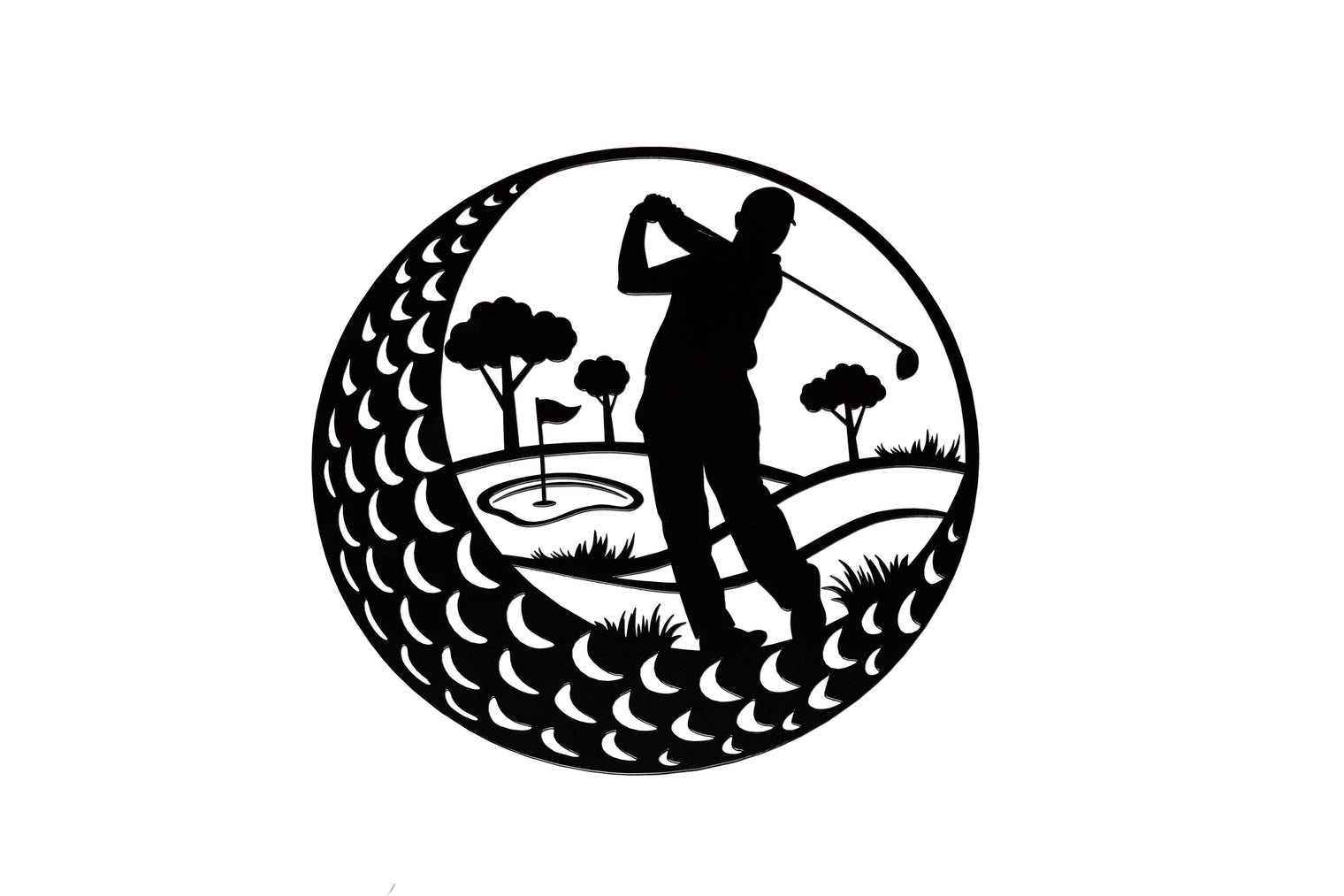 Golfeur dans une balle de golf