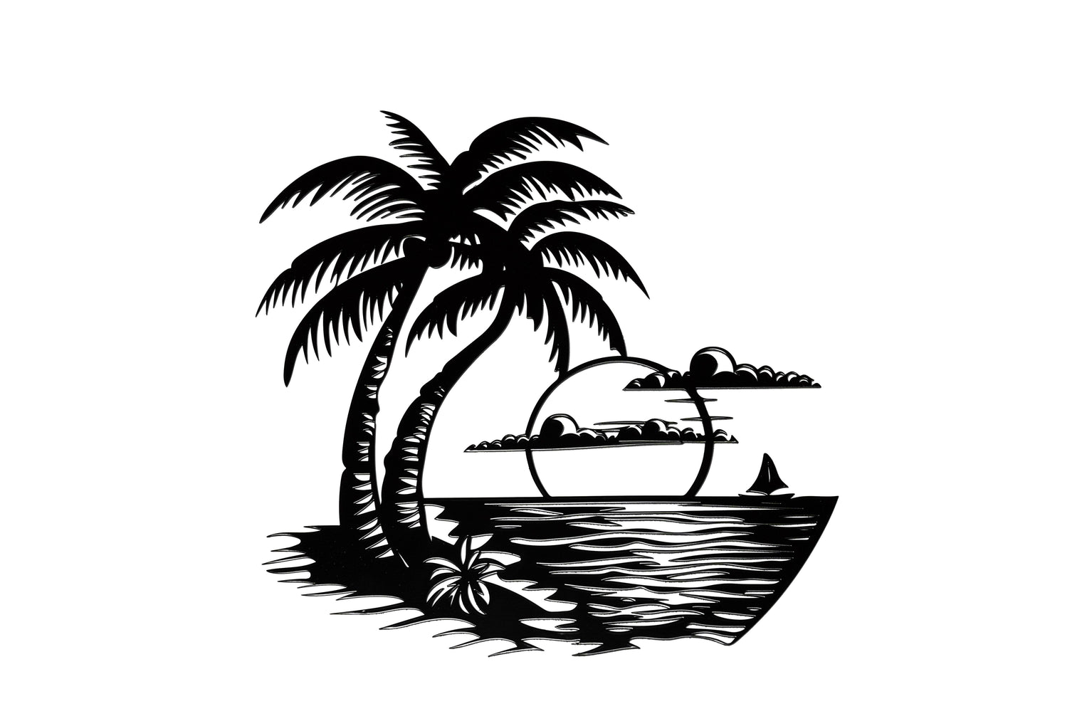 Palmier avec coucher de soleil